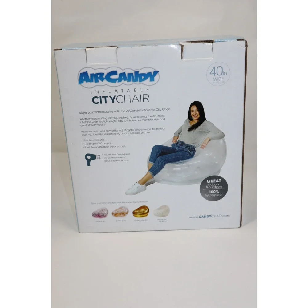 PoolCandy Inflatable Chair- Clear, One Size - Picture 3 of 7